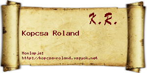 Kopcsa Roland névjegykártya