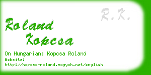 roland kopcsa business card